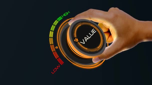 Value Concept Knob Button Changing Best Poor Reverse — Stock videók