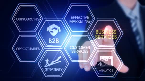Business Services 육각형 스크린 콘셉트 육각형 스크린 Concept Hexagonal Virtual — 비디오