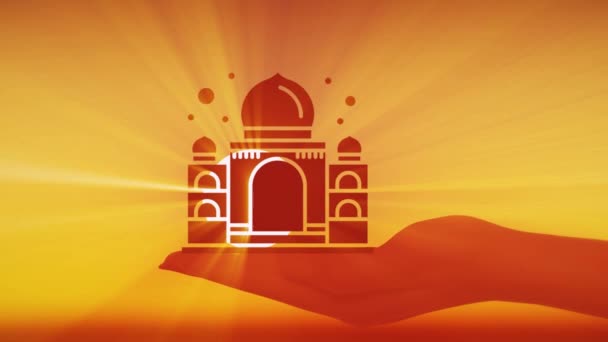 Taj Mahal Model Mână Razele Solare Prin Fereastra Unui Model — Videoclip de stoc