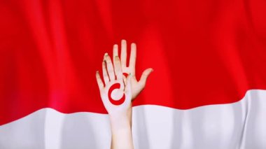 Monako Country FlagAnimated Monaco Monako gibi metin yazan animasyon elli bir bayrak