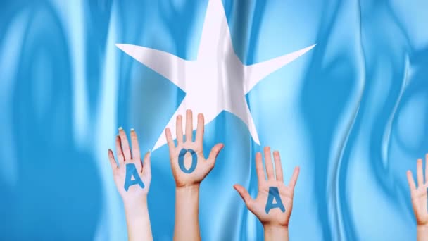 Somália País Flaganimado Somália Uma Bandeira Com Mão Animada Com — Vídeo de Stock