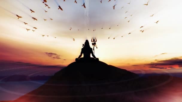 Dağ Tepesindeki Shiva Her Türlü Haber Veya Bilgi Sunumu Için — Stok video