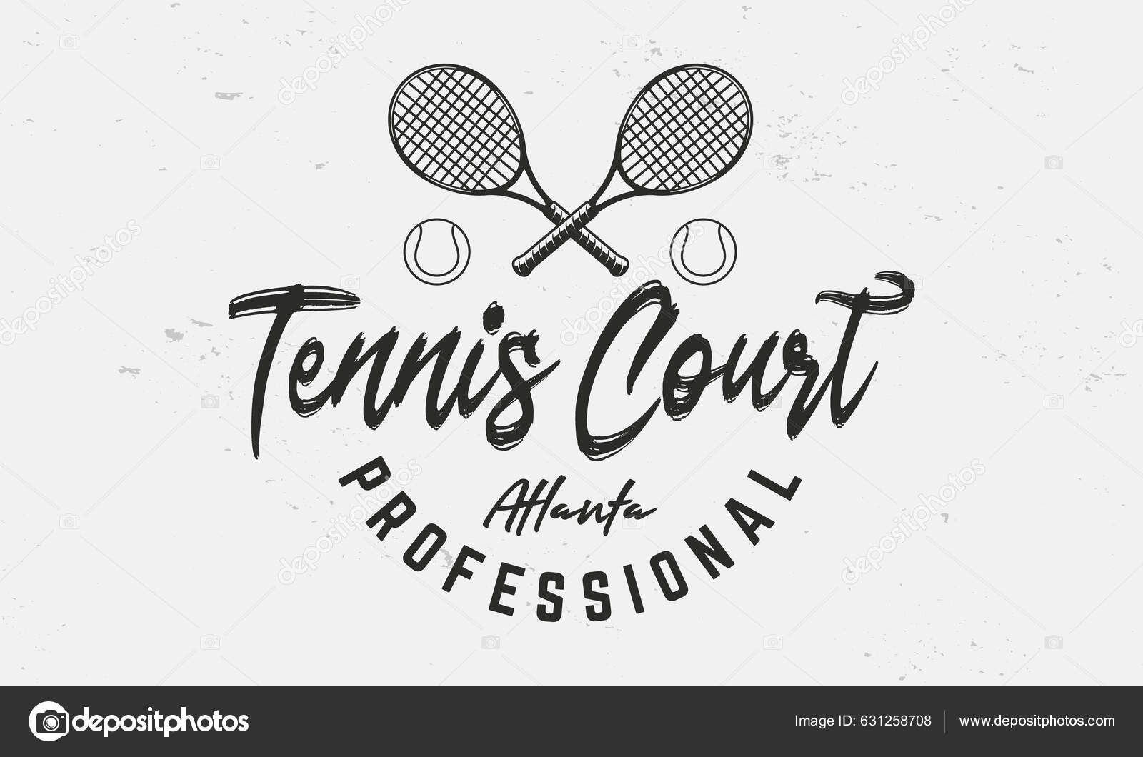 Tenniskentän Logo Malli Tennistunnus Etiketti Juliste Crossed Tennismailat  Pallot Eristetty — kuvapankkivektori ©nicolasd98 631258708