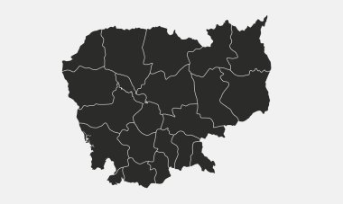 Kamboçya haritasının silueti