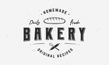 fırın logosu, vintage, vektör illüstrasyonu, simge ögesi