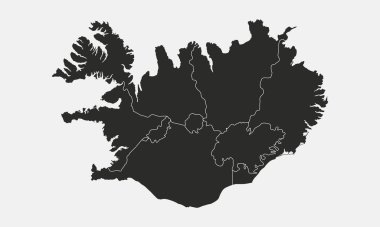 İzlanda haritasının silueti