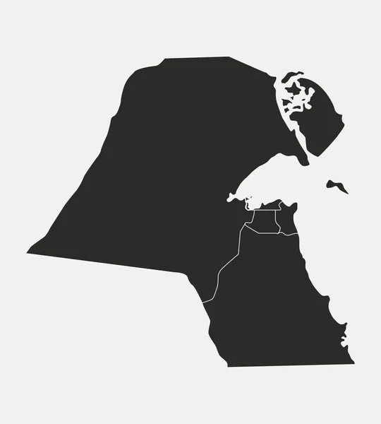 クウェート地図のシルエット — ストックベクタ