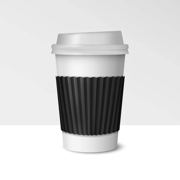 Λευκό Χαρτί Φλιτζάνια Καφέ Και Φλιτζάνι Ζεστό Ρόφημα — Διανυσματικό Αρχείο