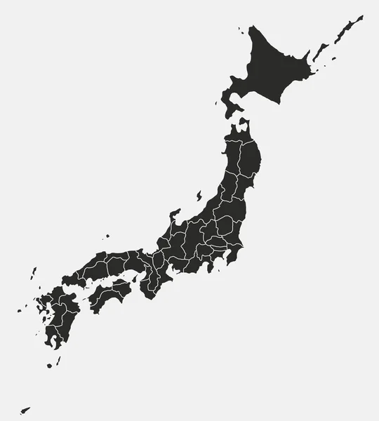 Silhouette Carte Japon — Image vectorielle