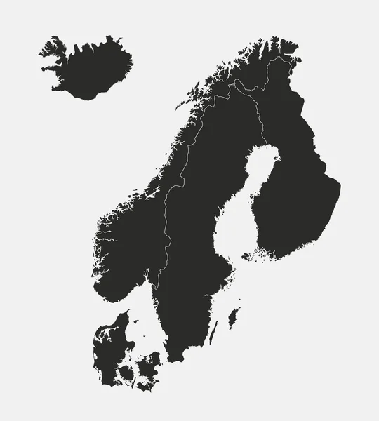 芬兰地图 以白色背景为隔离 斯堪的纳维亚半岛地图矢量说明 — 图库矢量图片