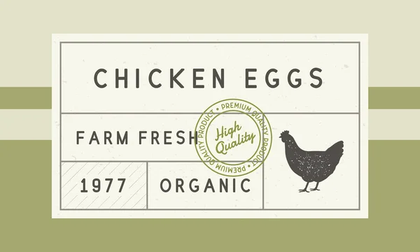 Huevos Pollo Etiqueta Vintage Moda Etiqueta Para Envasado Huevos Plantilla — Archivo Imágenes Vectoriales