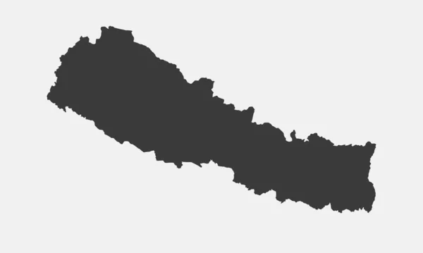 Σιλουέτα Του Χάρτη Του Νεπάλ — Διανυσματικό Αρχείο