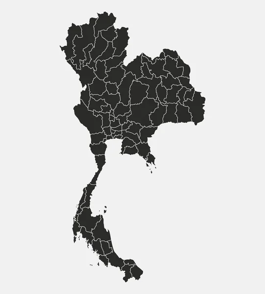 Silhouette Carte Thaïlande — Image vectorielle