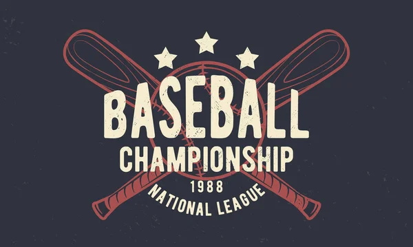 Baseball League Logo Baseball Championship Logo Baseball Bats Ball Trendy — Stock Vector