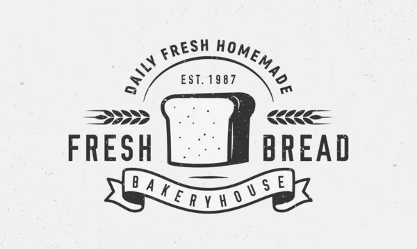 Fresh Bread Bakery Logo Bakery Trendy Logo Tost Bread Ribbon — Stock Vector