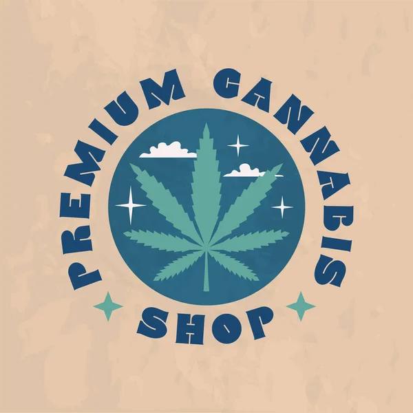 Logo Rétro Cannabis Design Branché Des Années Cannabis Chanvre Weed Illustration De Stock