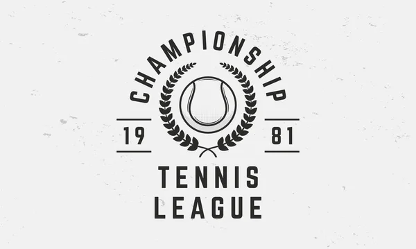 Modèle Logo Tennis League Logo Tennis Balle Tennis Avec Couronne Illustrations De Stock Libres De Droits
