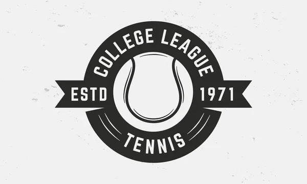 Tenis Kolej Ligi Logosu Şablonu Tenis Logosu Tenis Topu Beyaz Stok Vektör