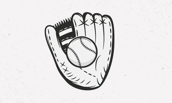 Beyzbol Eldiveni Beyaz Arka Planda Izole Edilmiş Top Beyzbol Eldiveni Telifsiz Stok Vektörler
