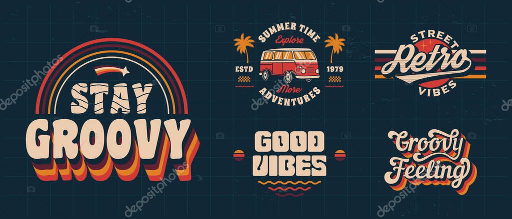 Vector illustration of a set of Groov Style symbols.