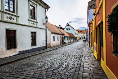 Cesky Krumlov şehir kış manzarası
