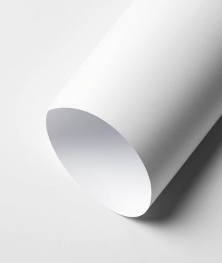 Gri arka planda beyaz kağıt kaplama modeli. 3d oluşturma