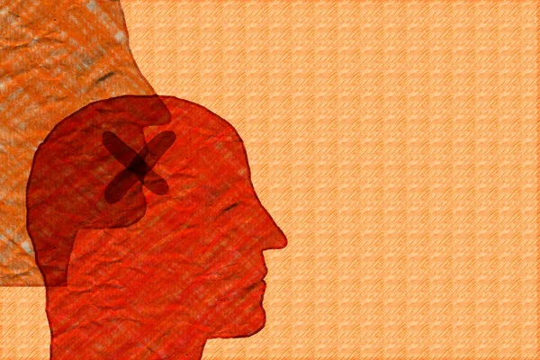 Σχετικό Φυλλάδιο Ψυχικής Υγείας Κρυμμένη Κατάθλιψη Αρνητικές Σκέψεις Σιλουέτα Ενός — Φωτογραφία Αρχείου