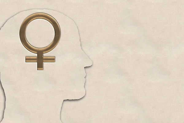 性别焦虑 性别认同的概念 男性生物体中的女性 背景为空白文本 — 图库照片