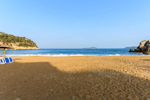 Pusta Plaża Cala San Vicente Północnej Części Ibizy Hiszpania Jest — Zdjęcie stockowe