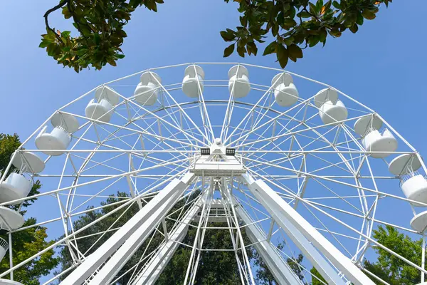Beautiful All White Ferris Wheel Harbour Bardolino Lake Garda Veneto Stock Image