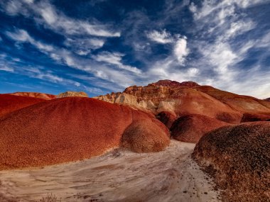 Kil ve kumdan dağlar.
