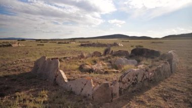 Kazakhstan. The Begazy burial ground is a group of burials of tribal leaders and religious figures of the late Bronze Age.