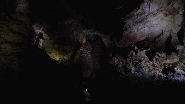 Stalactites Stalagnites Prometheus Cave Georgia — Stock Video