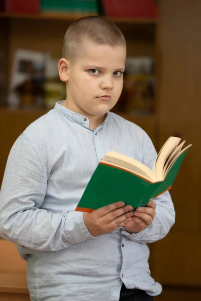 Schoolboy, middle school student with a book.