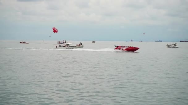 Georgia Batumi 2022 Pleasure Boats Carry Vacationers Sea — Vídeos de Stock