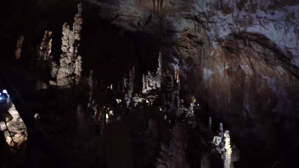 Underground Cave Artificial Lighting — Stock video