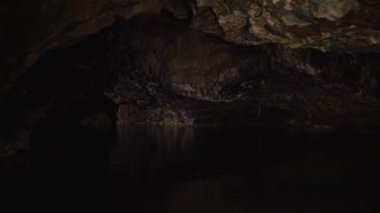 Underground cave with artificial lighting.