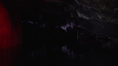 Underground cave with artificial lighting.