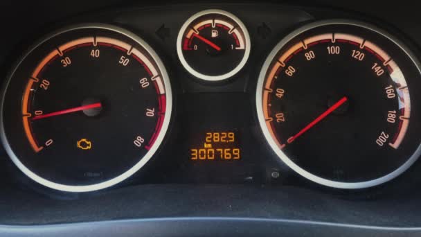Set Car Dashboards Engine Meter Warning Symbol — Vídeos de Stock