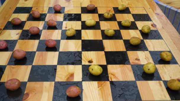 一个古老的木制棋盘游戏 — 图库视频影像