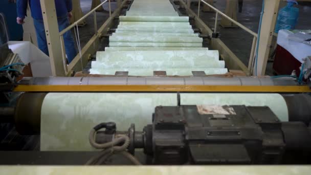Industrial Machine Makes Wallpaper — Vídeos de Stock