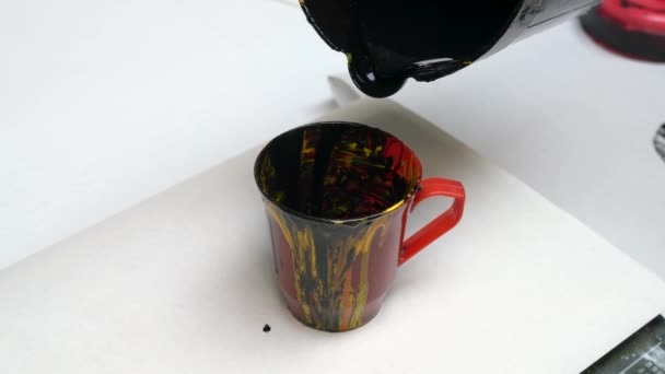 Paint Pouring Cup — Wideo stockowe