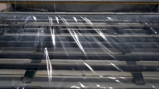 Industrial Machine Makes Wallpaper — Vídeo de Stock