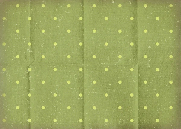 Vintage Zöld Gyűrött Papír Fehér Pöttyökkel Régi Elhasznált Papír Tapéta — Stock Fotó