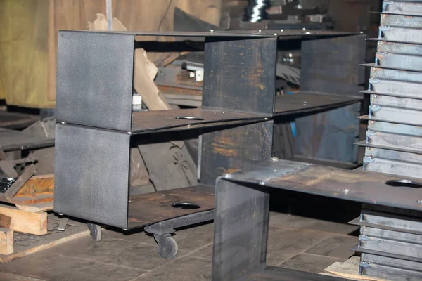 Hojas Metálicas Caja Taller Una Planta Metalúrgica — Foto de Stock