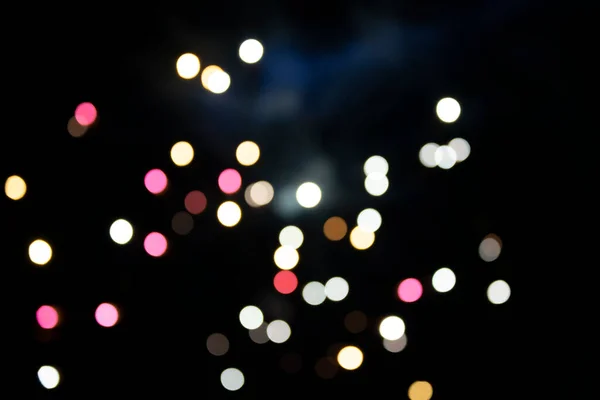 Black Background Bokeh Explosions Colorful Fireworks — Foto Stock