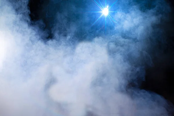 Stage Smoke Blue Light Beam Smoke Star — стоковое фото