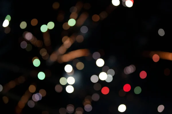 Black Background Bokeh Explosions Colorful Fireworks — Stock fotografie