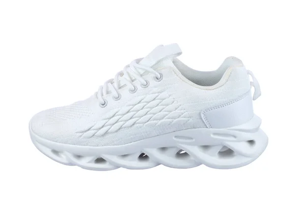 Kaburga Tabanlı Beyaz Bir Spor Ayakkabı — Stok fotoğraf