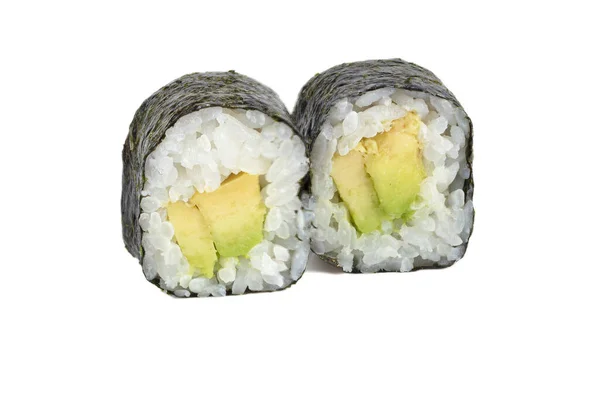 Sushi Közelkép Elszigetelt Fehér Háttérrel Sushi Hínárrizzsel Ananásszal — Stock Fotó